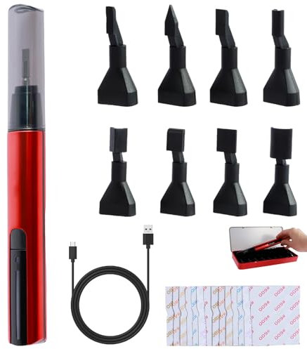 Set di penne per incisione senza fili USB, ricaricabili, strumento per incisione per Silhouette Cameo Mini portatile, set con 8 testine abrasive, 864 fogli di carta vetrata per vetro, metallo, legno,