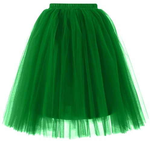 MJBFDC Tüllrock Mädchen Ballettkleid Damen Tüllrock Damen Grün Tütü Damen 50Er Rockabilly Petticoat Unterrock Damen Elastisch 5 Lagig Tüllrock Karneval Partykleid Ballettrock Petticoat XL