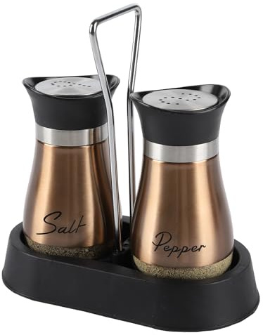 Salt and Pepper shakers|Salt and Pepper pots| Sets| Dispenser for Cooking, Camping(Golden)