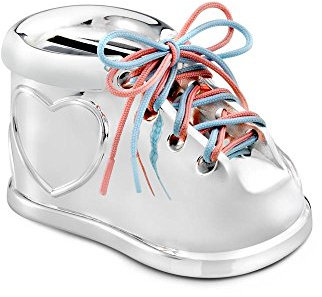 Zilverstad 7275261 Spardose Schuh mit Schnürsenkel rosa&blau vers.a. 9,2x5x5,5c