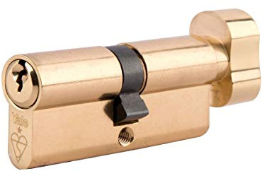 Yale PKMT3535-PB - KM Superior 1 Star Euro Cylinder Lock - Thumbturn - 35/35 (80mm) / 35:10:35 - Brass Finish - High Security