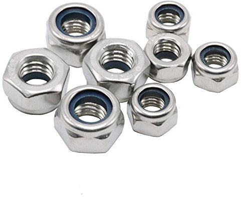 Acier inoxydable Ecrous à encoches Assortiment Lot de autobloquant écrous hexagonaux en nylon Ecrous à encoches M2 M2.5 M3 M4 M5 M6