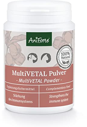AniForte MultiVitamin MultiVETAL Powder 100g: Natural Vitamin Supplement for Dogs & Cats - Contains 13 Vitamins & 11 Minerals, Supports Natural Defenses