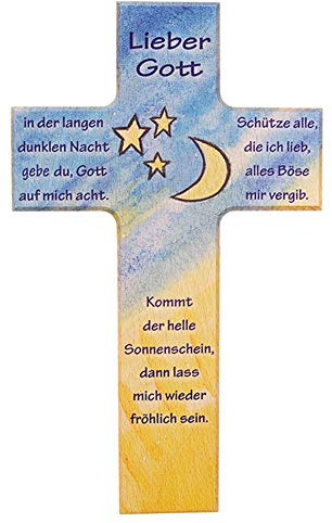 Fritz Cox Kinderkreuz- 'In der langen dunklen Nacht' Besonders schön als Abend-Gebet Wandkreuz
