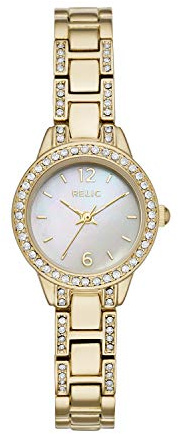 Relic by Fossil Women's Tenley Three-Hand Gold Alloy Metal Bracelet Watch (Model: ZR34506)