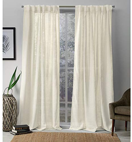 Exclusive Home Curtains Bella Sheer Hidden Tab Top Curtain Panel Pair, 54x96, Ivory