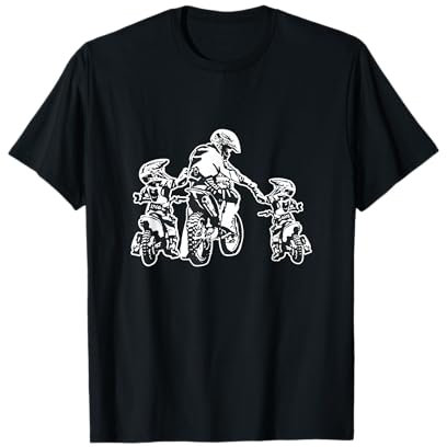 Moto Motocross Papa Enfant Fils Héros Dirt Bike Cadeau T-Shirt