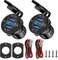 Linkstyle 2PCS USB Car Charger Socket, Dual 18W QC3.0 Ports Charger Power Outlet, LED Voltmeter & Switch for 12V/24V RV