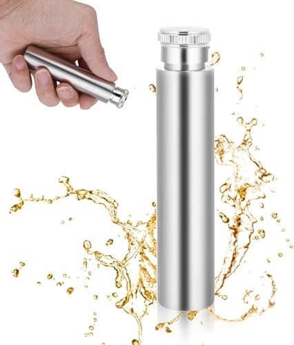 LIZEALUCKY Mini fiaschetta Tascabile per liquori, fiaschetta in Tubo di Acciaio Inossidabile 1 oncia Portatile Bottiglia di liquore per Whisky Bottiglia di Alcol Tasca Bottiglia di Vino
