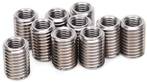 10PCS Thread Reducing Nuts, M12 to M8 Thread Reducer M12 x 1.75 Male to M8 x 1.25 Female Repairing Insert Nut Screw Reducer Conversion Stainless Steel Repair Sleeve Fastener Accessory