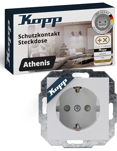 Kopp Athenis jordkontaktuttag, 1-vägs med kontaktskydd, 16 A, 250 V ~, IP20, grå, matt yta, 940034086