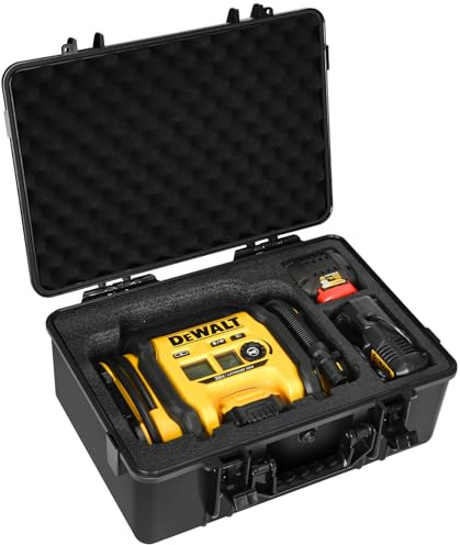 LOTOCASE Air Compressor Hard Case Compatible with DEWALT 20V MAX Tire Inflator DCC020IB, Air Pump Storage Carrying Bag for DEWALT DCC020IB Tools, with Pocket for Battery Pack and Charging Kit -Black