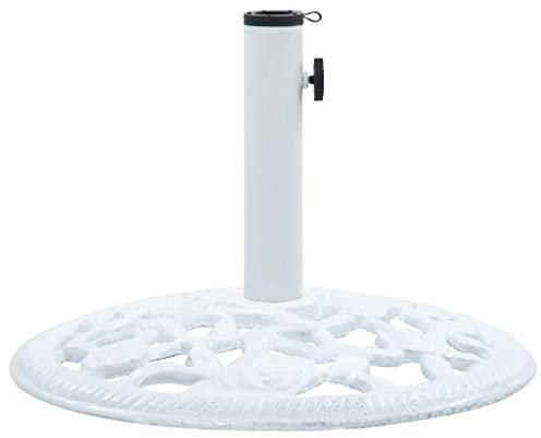 GuyAna Sonnenschirmständer Weiß 12 kg 48 cm Gusseisen SonnenschirmstäNder Parasole Base Sonnenschirm Fuss SonnenschirmstäNder Balkon