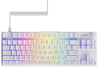 Fnatic STREAK80 LP Tastiera Gaming TKL Pro Meccanica Bianca a basso profilo, Interruttori di Velocità con Corsa Breve dei Tasti, LED RGB Copritasti PBT, Schiuma PORON Silenziosa, Layout ANSI US QWERTY