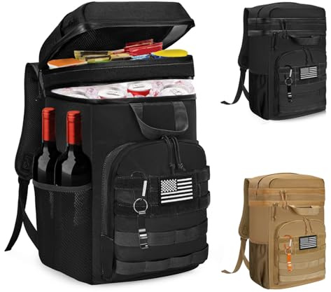 WOTOW Backpack Cooler 45 Cans - Tactical Insulated Soft Cooler Bag for Men Women - Large Capacity Leakproof Back Pack with Widened Top Handle, Cooler Backpack Camping Hiking Picnics Beach (Dark Black)