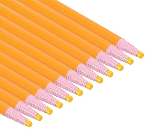 PATIKIL Pennarelli Staccabili, 12pz Matite Cera Grasso Legno per Indumenti in Vetro Pellicola da Disegno Carta Vinile Metallo, Giallo