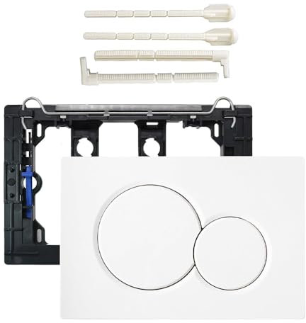 Betätigungsplatte Drückerplatte mit Spülauslöser Set und Montagerahmen Doppelspülung WC-Betätigungsplatte Kompatibel mit Geberit Sigma 01 UP300 & 320 Spülkasten Betätigungsplatten Ersatzteile