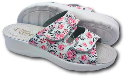 Primo Calzature Chanclas sanitarias para mujer, sandalias de piel de doble banda, suaves zapatillas de verano para casa, trabajo y hospital