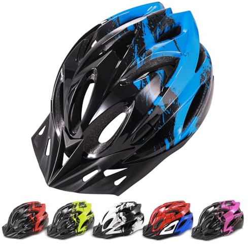 Kids Bike Helmet for Boys & Girls 8-15 Years, Adjustable Lightweight Helmet with 18 Vents, Toddler Child Multi-Sport Safety Certified Helmet for Bicycle, Scooter, Skateboarding 54-58CM M Blue