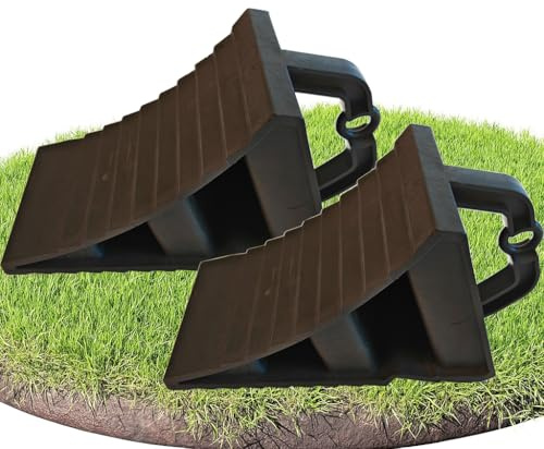 SUZAKURA Lot de 2 Cales de Roue en Plastique avec poignée pour Voiture, remorque, Caravane et Camping-Car