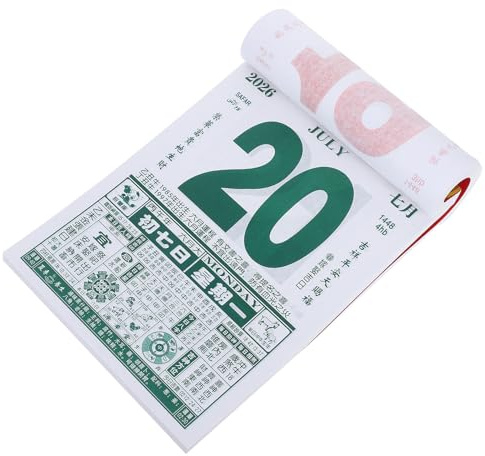 Tehaux Calendario Da Parete 2026 Anno Del Cavallo Calendario Cinese a Strappo Giornaliero Con Informazioni Zodiacali Lunari E Festività Tradizionali Per Casa E Ufficio