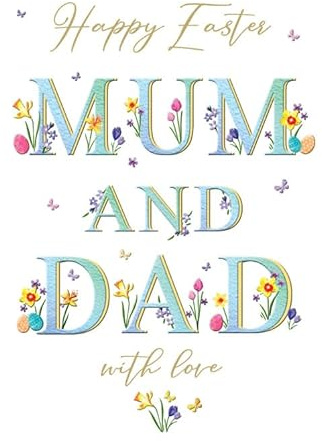 Easter Card, Happy Easter Mum and Dad - 8 x 6 inches - Regal Publishing