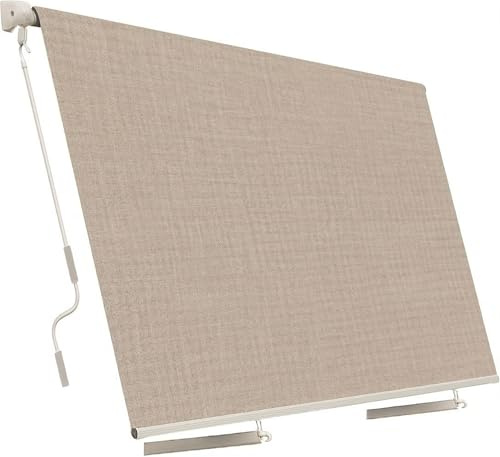 Aeffe Tenda da Sole a Caduta 250 x 250 Centimetri cm Avvolgibile, Estensibile, Struttura in Alluminio Tessuto 280gr/mq (Beige 250x250)
