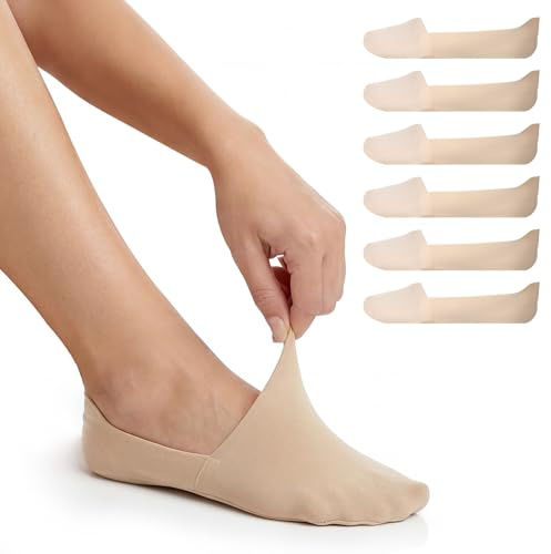 Vin Beauty No Show Socks Women 6 Pairs Non Slip No Show Socks for Women Loafer, Heels, Invisible Footies Bootie