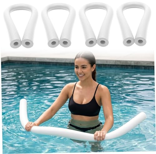 Nuiorfty Paquete de 4 Fideos para Piscina Fideos de Espuma Hueca de 60 Pulgadas de Largo para Nadar Jugar en el Agua y Soporte Material de PE Suave y Resistente Color Blanco