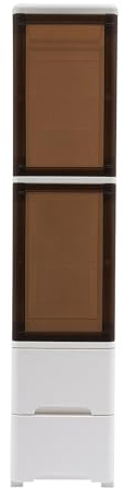Armario de almacenamiento con ruedas de 4 niveles, organizador de baño estrecho con 2 cajones y 2 estantes, estante de nicho de 25 cm de ancho, compacto de 25 x 38 x 114 cm para soluciones de ahorro