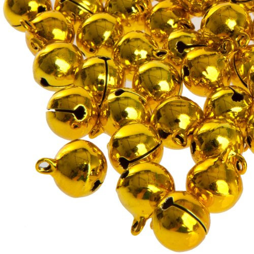 100 Laute goldene Glöckchen Schellen mit Öse - ca. 17x13 mm - Aus Kupfer - Kleenes Traumhandel®