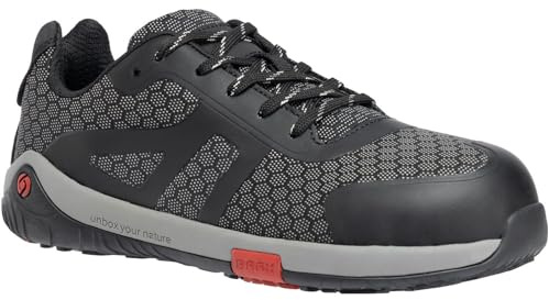 Zapatos de seguridad descalzos S3S con puntera protectora de aluminio, antideslizantes, repelentes al agua y resistentes a la perforación - Certificado ESD, gris, 44 EU Ancho