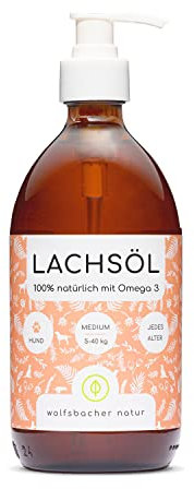 Lachsöl für Hunde und Katzen mit Omega 3 & 6 I 500ml norwegisches, natürliches Lachs-Öl aus Atlantik-Meer-Lachs I Ergänzungsmittel für Hunde