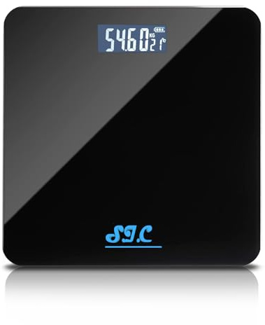 SIC Professionell precisionssensor digital personvåg med LCD-skärm max 150 kg (svart)