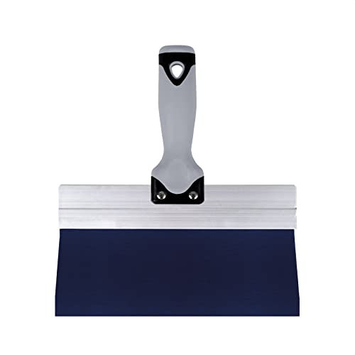 Werku WK602270, Espátula Emplastecer, Calidad Profesional, Ancho 250 mm, Alto 90 mm, Grosor 0.5 mm, Cuchilla de Acero Azul, Mango ergonómico y Antideslizante