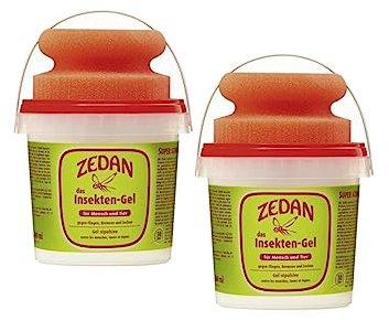 RL24 Zedan - Insekten-Gel mit Schwamm | Insektenschutz für Pferde & Reiter | Fliegenschutz mit frischem Duft | gegen Bremsen, Mücken, Fliegen & Zecken | 2 x 500 ml Eimer (2er Set)