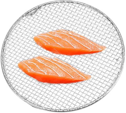 Tissting Abkühlgitter Rund 18cm (7.1 Zoll) Edelstahl Kuchenrost - Vielseitiges Kühlregal für Kuchen, Braten und Grillen, 4 Größen, Hochglanzpolierte Antihaftoberfläche