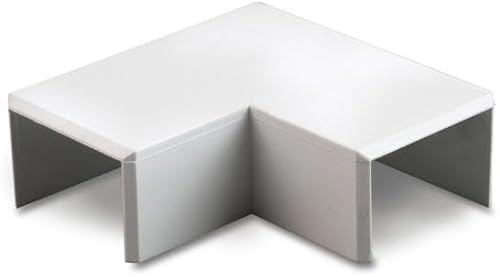 16mm x 25mm PVC White Electrical Cable Cover Mini Trunking Conduit Wire Tidy Self Adhesive + Bends (1 x 16mm x 25mm Flat Bend Only)