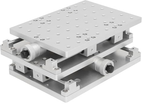 Banco de Trabajo Móvil de 2 Ejes, Mesa de Trabajo Manual de Ejes XY de Aleación de Aluminio para Máquina de Marcado de Grabado