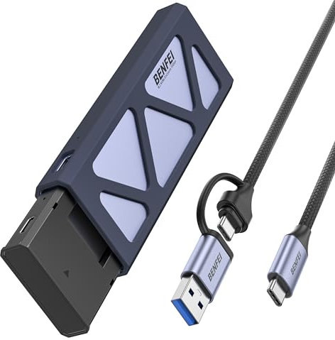 Benfei M.2 NVMe SSD Enclosure, Tool-Free USB-C (10Gbps) to M.2 & B&M Key Adapter, Power Loss Protection - Compatible with 2230/2242/2260/2280 SSDs