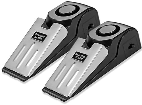 Meichoon Confezione da 2 fermaporta a cuneo per interni 120 db forte antifurto portatile antivento per casa hotel rilevamento allarme intrusi sicurezza protezione personale strumenti di sicurezza di