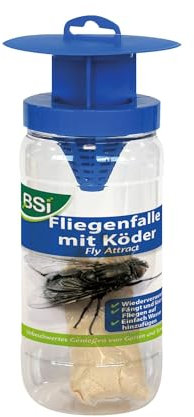 BSI - Piège à mouches – capture et digère jusqu'à 20 000 insectes – avec son attractif – pour l'extérieur – prêt à l'emploi – réutilisable