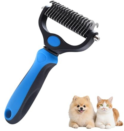 Deshedding Brush for Dogs, Shedding Dematting Comb Double Sided Undercoat Rake Matted Fur Remover Dog Cat Hair Brush for Pet Grooming Removing Loose Undercoat, Knots, Mats