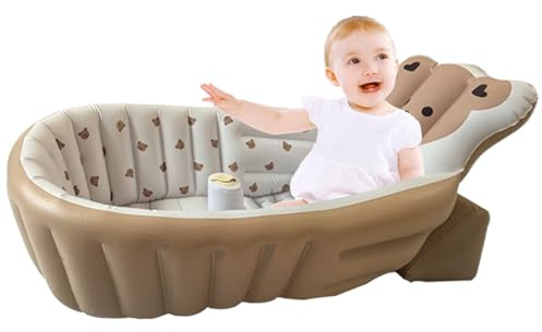 Bañera Para Bebés Bañeras Inflables Portátiles Para Bebés | Accesorios de Baño Portátiles, Bañera de Ducha Plegable para Sentarse en Piscina de Baño