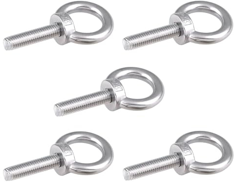 Confezione 5 Bulloni ad Occhiello M4x30mm, Bulloni ad Occhiello con Spallamento in Acciaio Inossidabile 304 per Altalene, Mobili Fai da Te e Uso Esterno