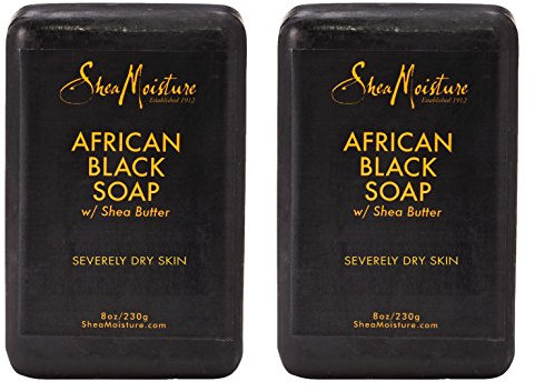 Karité Moisture Lot de 2 barres de savon africain noir biologique avec beurre de karité, 8 oz