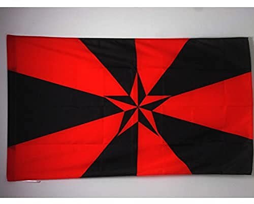 AZ FLAG Bandiera Anarchia Stella 3D 150 x 90 cm - Bandiera Anarchica 90 x 150 cm Foro per Asta