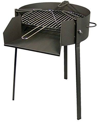 IMEX EL ZORRO 71581 Barbacoa redonda con soporte para paella, diámetro 50 x 75 cm, NEGRO