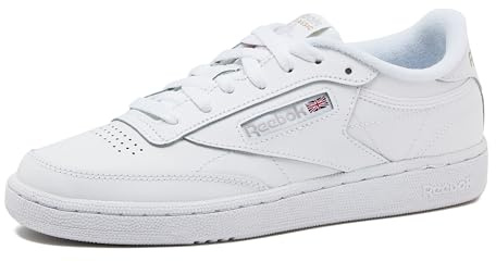 Reebok Club C 85 Tennis Shoes for Women - White Womens Sneakers, White/Light Grey, 8.5