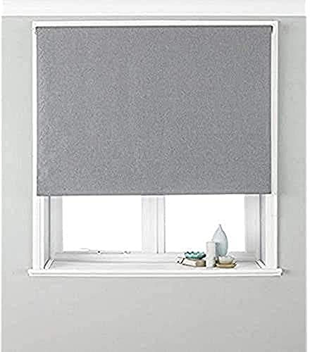 Riva Home Eclipse Blackout Roller Blind, Polyester, Silver, 48 x 64 (122 x 162cm)